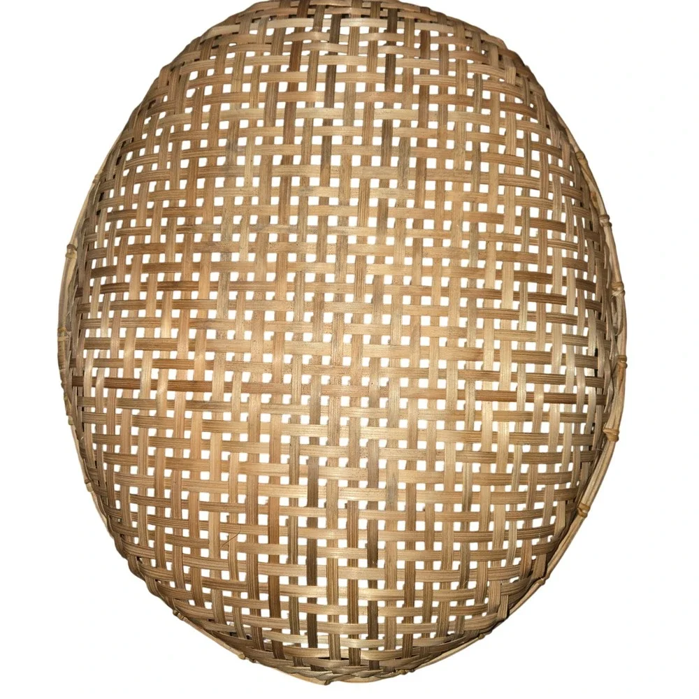Unbranded Woven Bamboo Nesting Baskets Set of 6 Oval Brown Boho Wall Decor Trays
